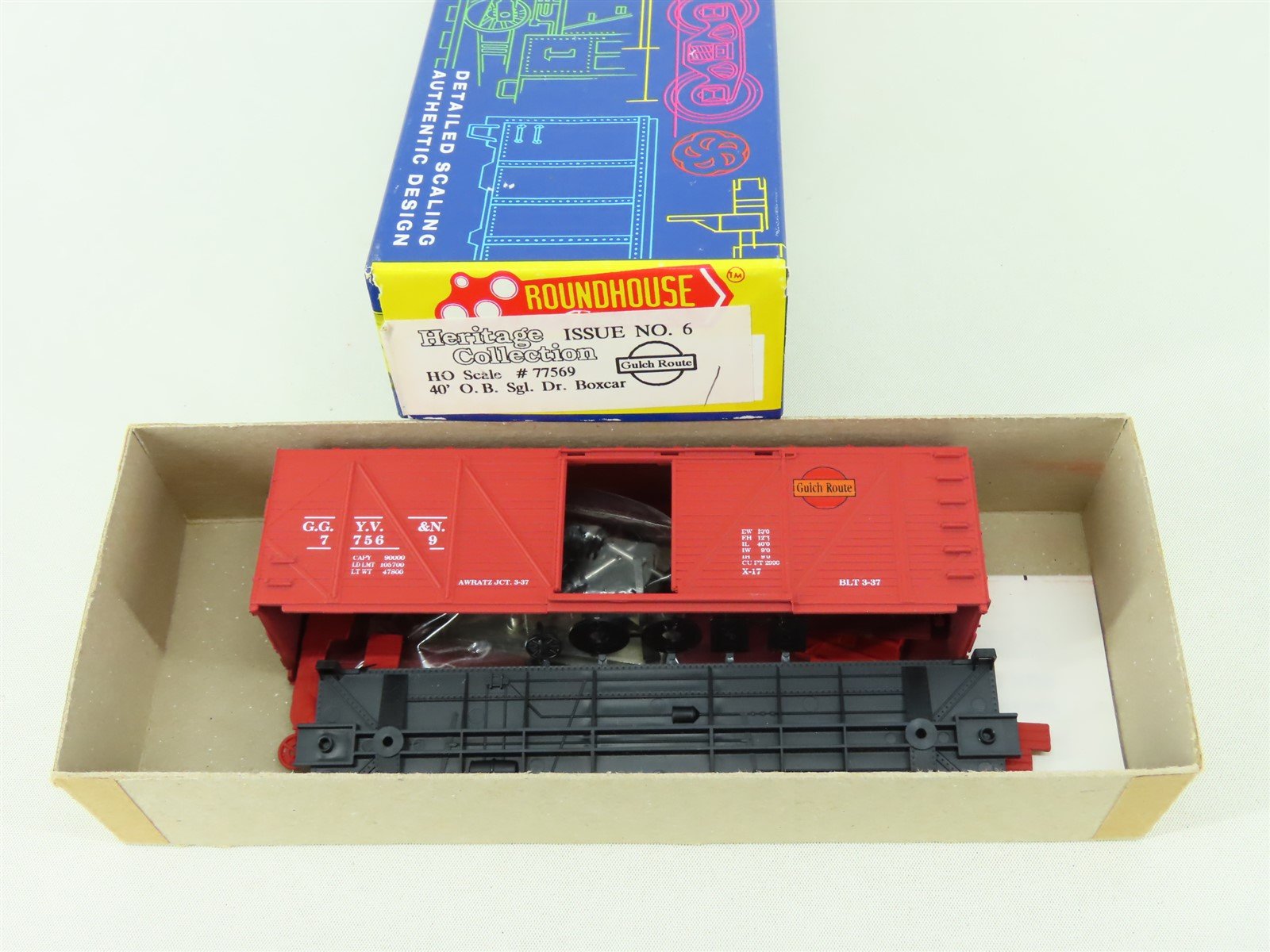 HO Scale Roundhouse Heritage Collection Issue #6 Kit GGYV&N 40' Box Car #77569