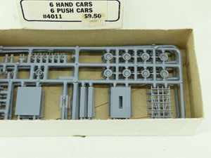 HO 1/87 Scale Tichy Train Group Kit #4011 6 Hand Cars & 6 Push Cars
