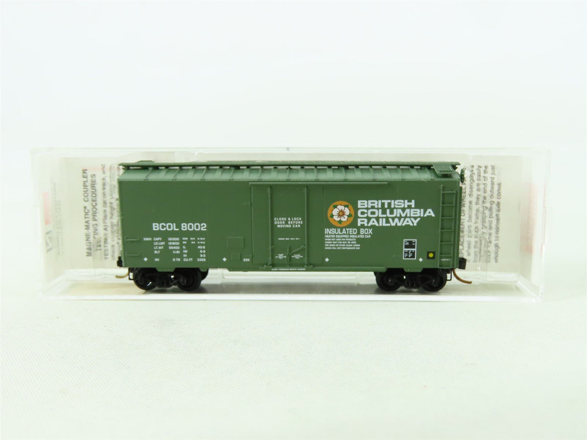 N Scale Micro-Trains MTL 21230 BCOL British Columbia 40&#39; Plug Door Box Car #8002