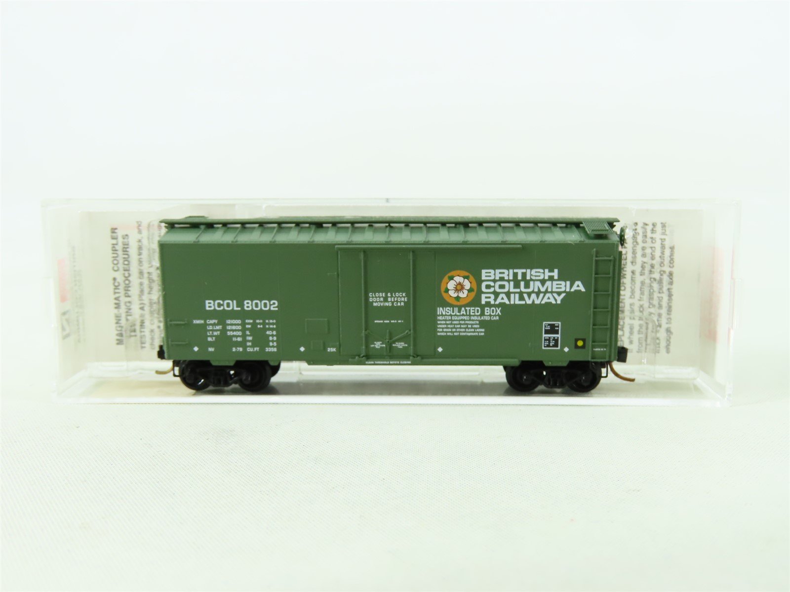 N Scale Micro-Trains MTL 21230 BCOL British Columbia 40' Plug Door Box Car #8002