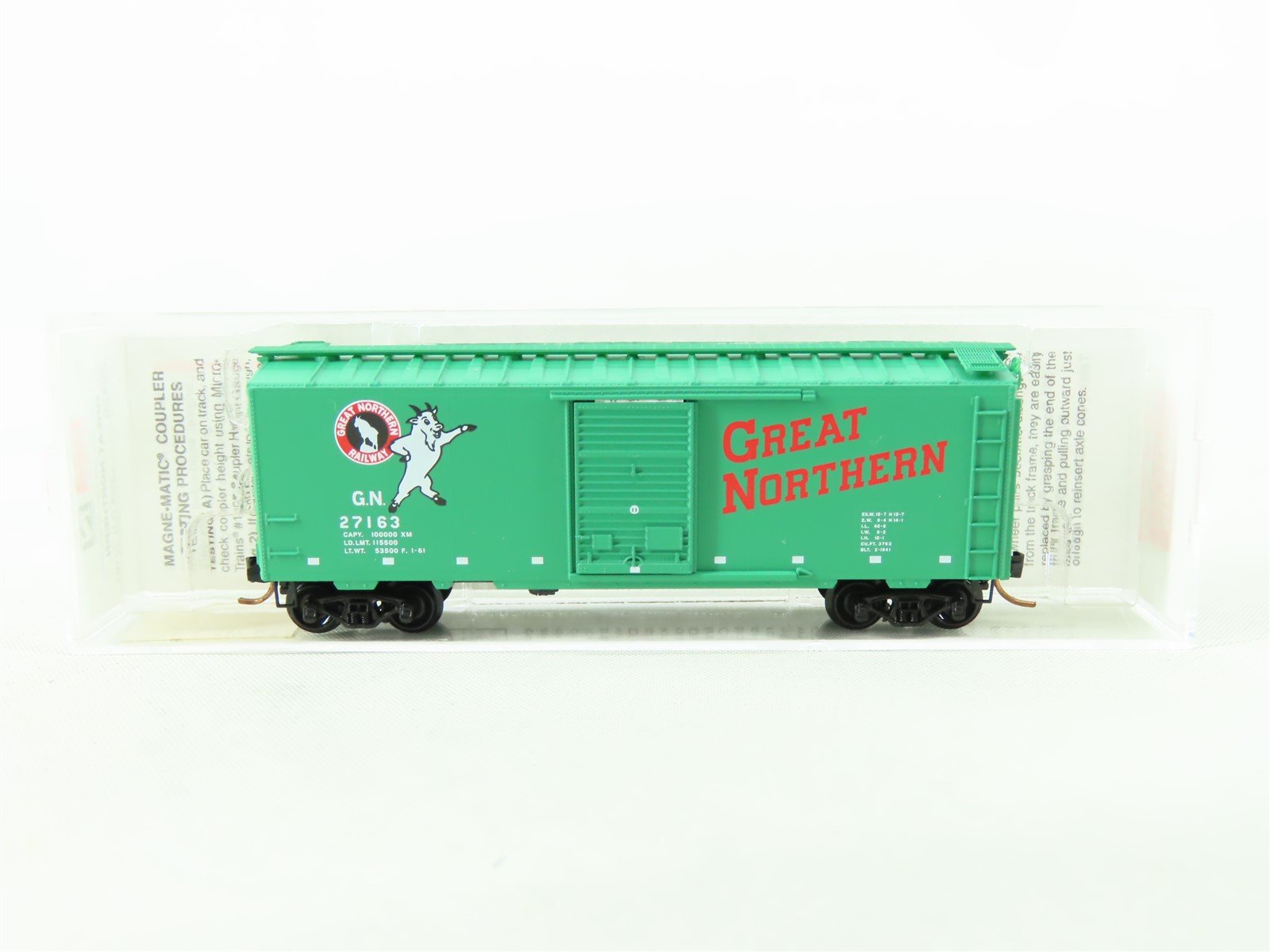N Scale Micro-Trains MTL 20420 GN Great Northern 40' Single Door Box Car #27163