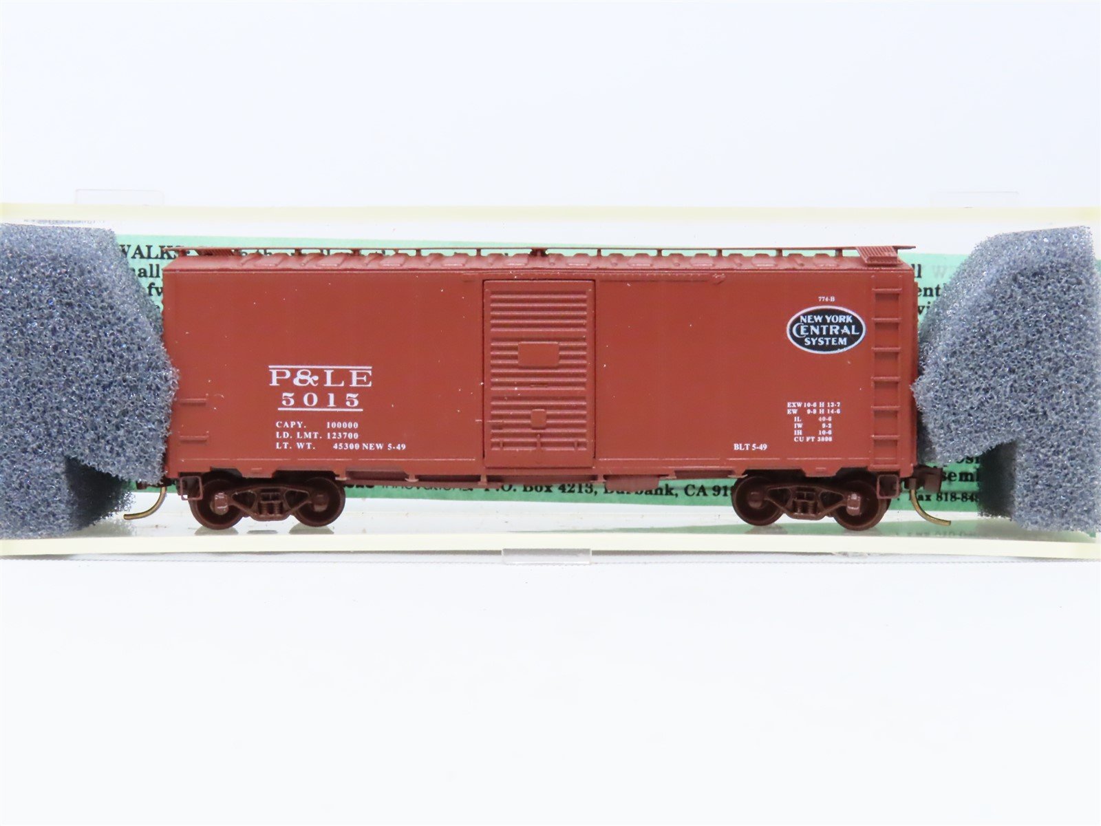 N Scale Deluxe Innovations 14020 P&LE NYC System 40' Single Door Box Car #5015