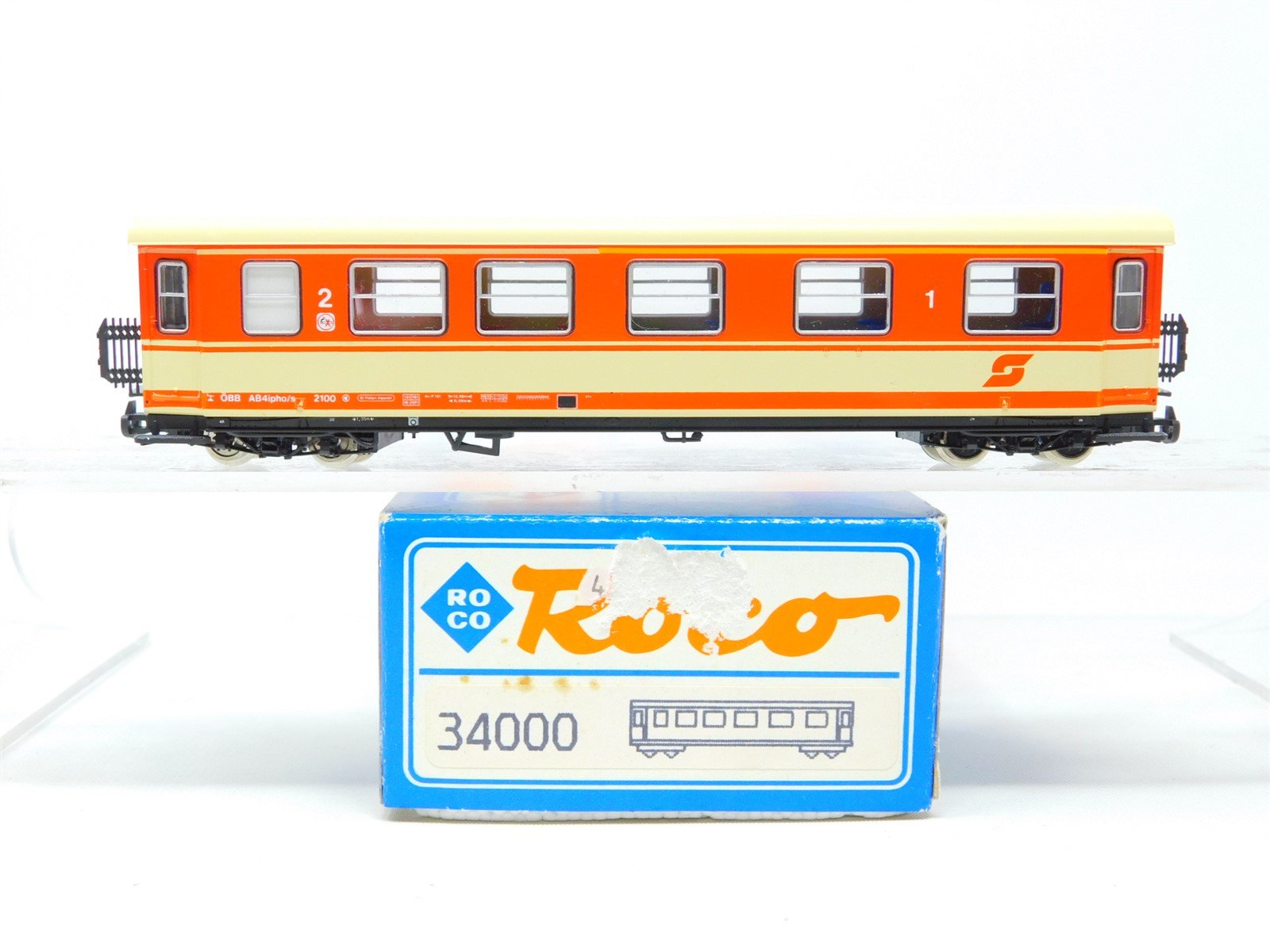HOe Scale Roco 34000 OBB Austrian Federal 1st/2nd Class Coach Passenger #2100