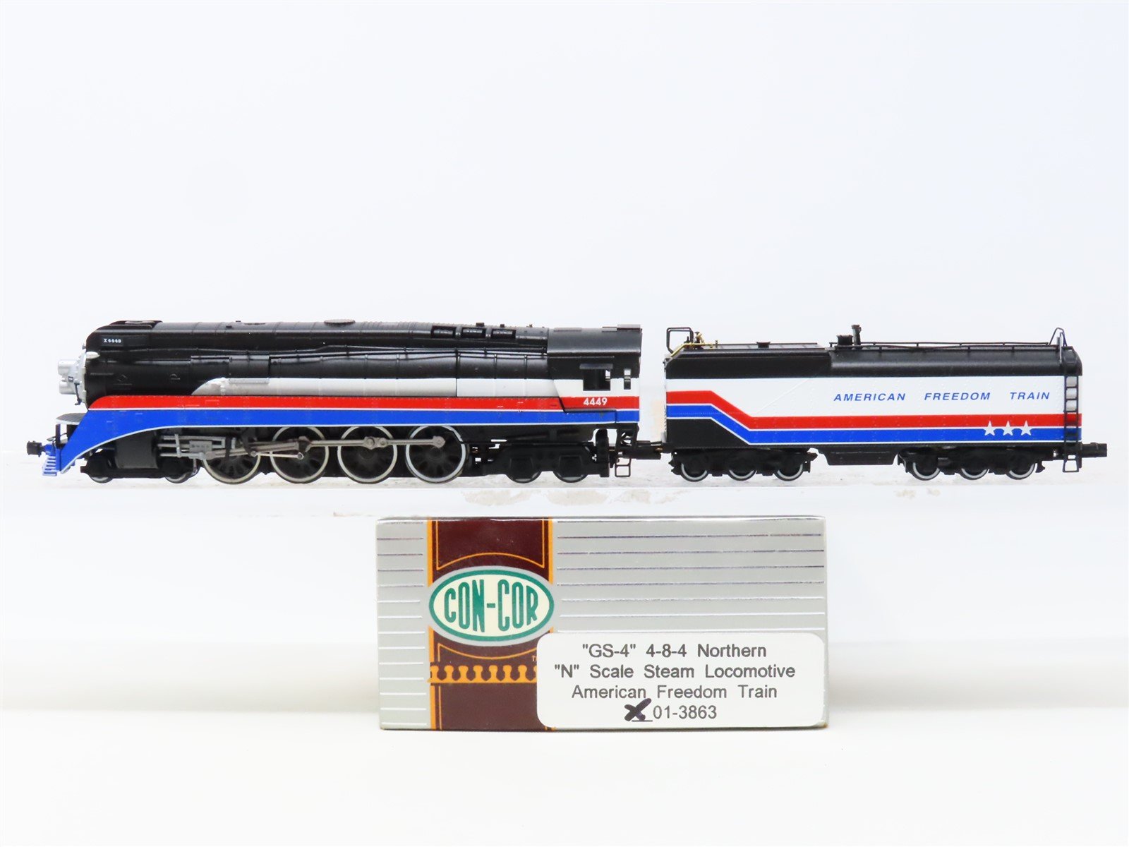 N Scale Con-Cor 01-3863 American Freedom GS4 4-8-4 Steam Locomotive #4449