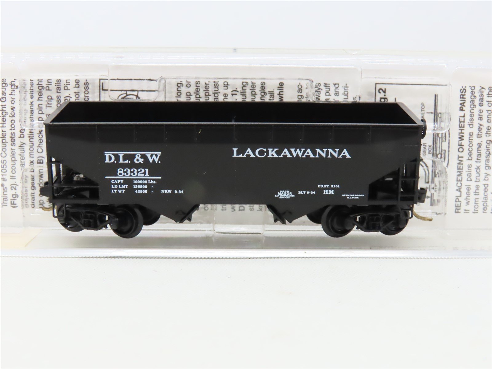 N Scale Micro-Trains MTL 55130 DL&W Lackawanna 2-Bay 33' Open Hopper #83321