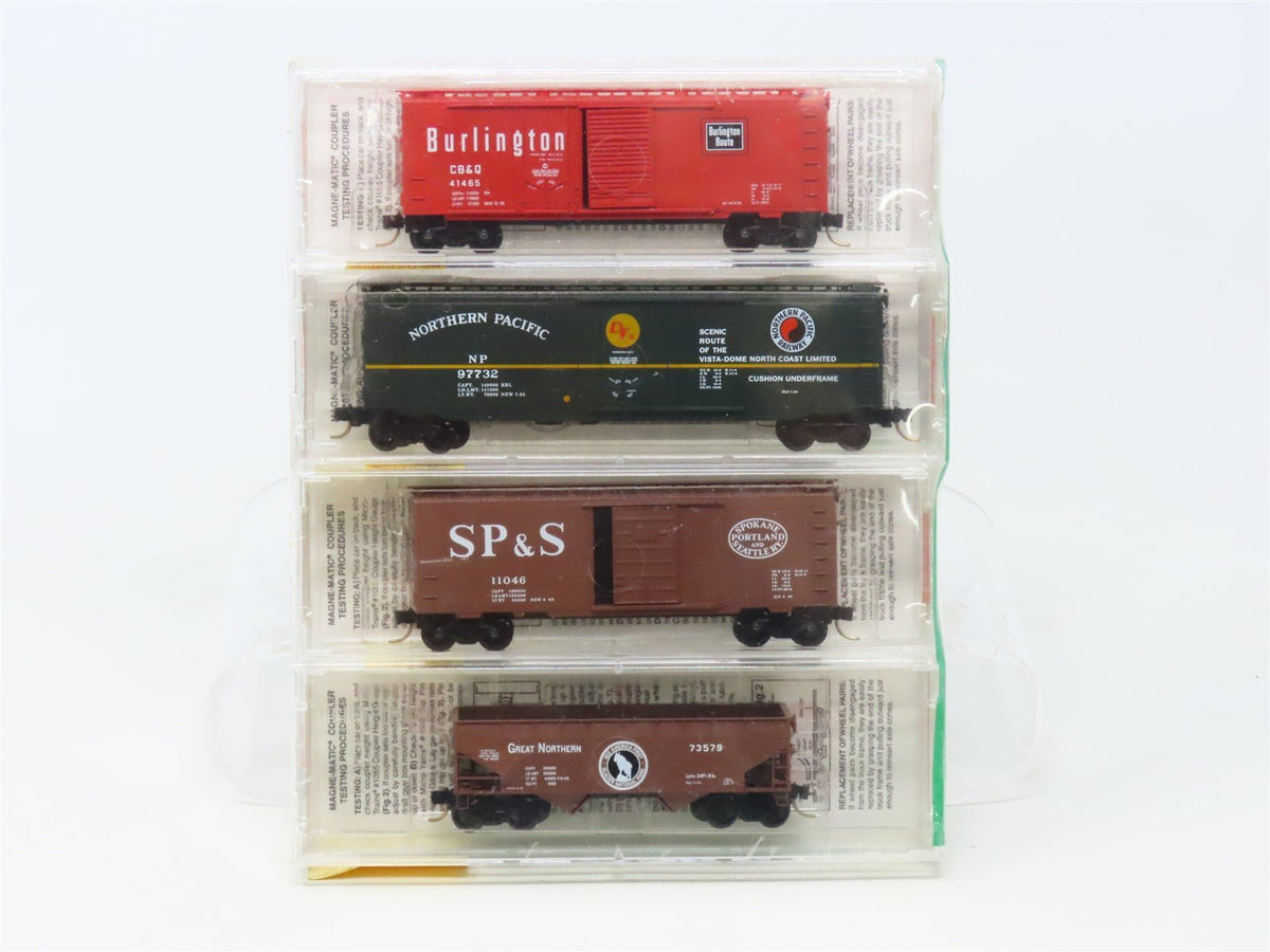 N Micro-Trains MTL 22102 Fallen Flags BN Merger Box Cars &amp; Hopper 4-Pack SEALED