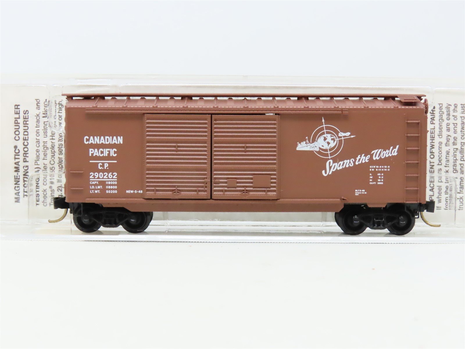N Micro-Trains MTL 23140 CP Canadian Pacific 40' Double Door Box Car #290262