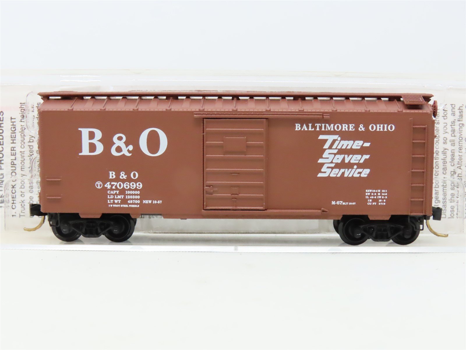 N Scale Micro-Trains MTL 20346/1 B&O Baltimore & Ohio 40' Box Car #470699