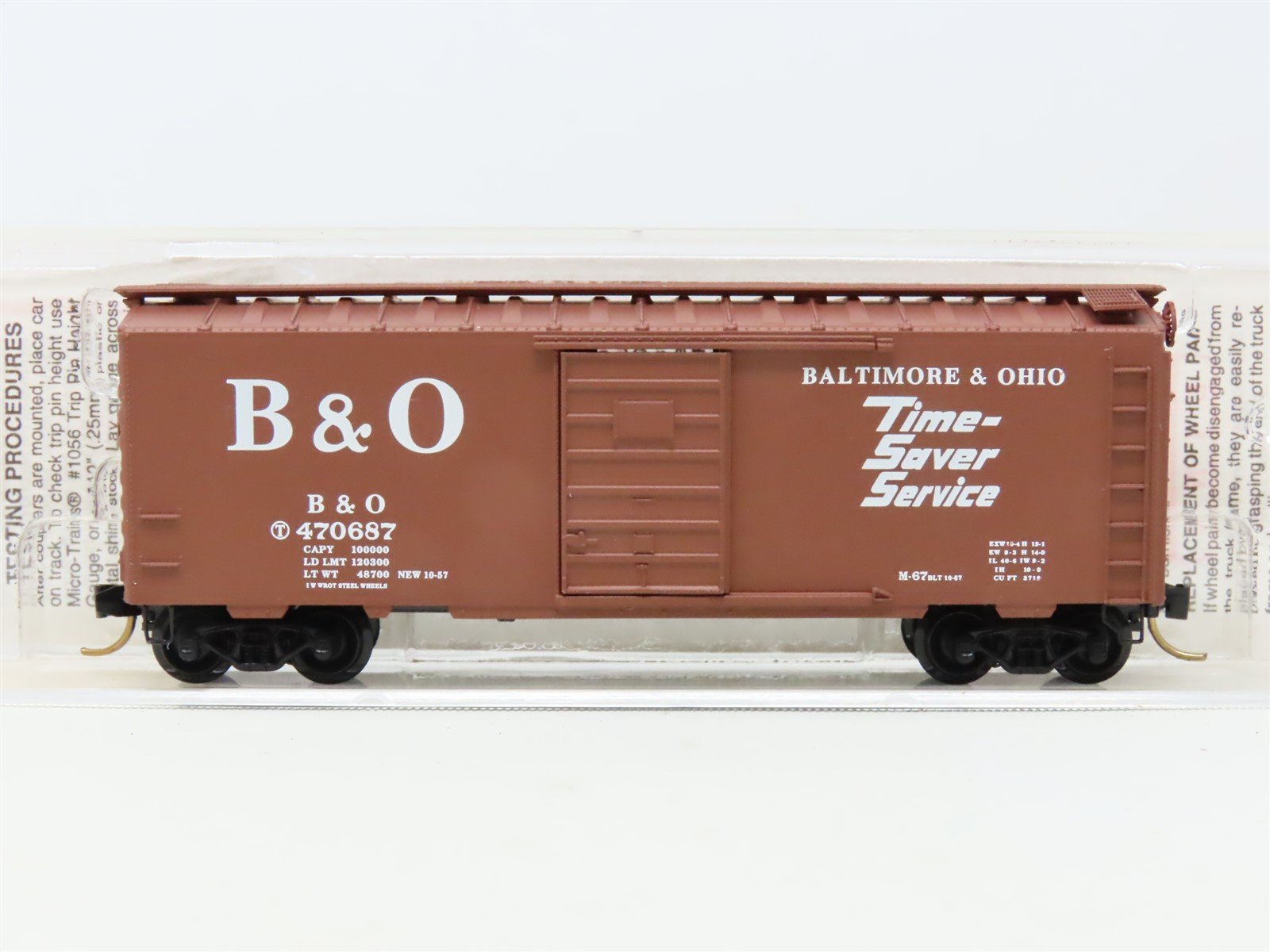 N Scale Micro-Trains MTL 20346 B&O Baltimore & Ohio 40' Box Car #470687