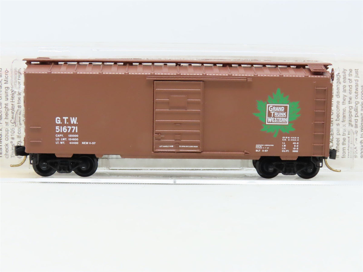 N Scale Micro-Trains MTL 20010 GTW Grand Trunk Western 40&#39; Box Car #516771