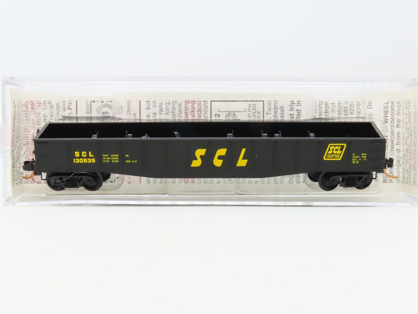 N Scale Micro-Trains MTL 105040 SCL Seaboard Coast Line 50' Gondola #130535