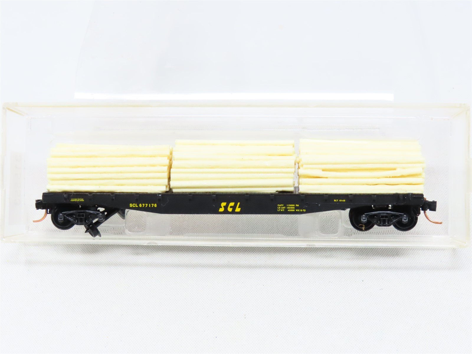 N Micro-Trains MTL 45170 SCL Seaboard Coast Line Flat Car #677176 w/ Load