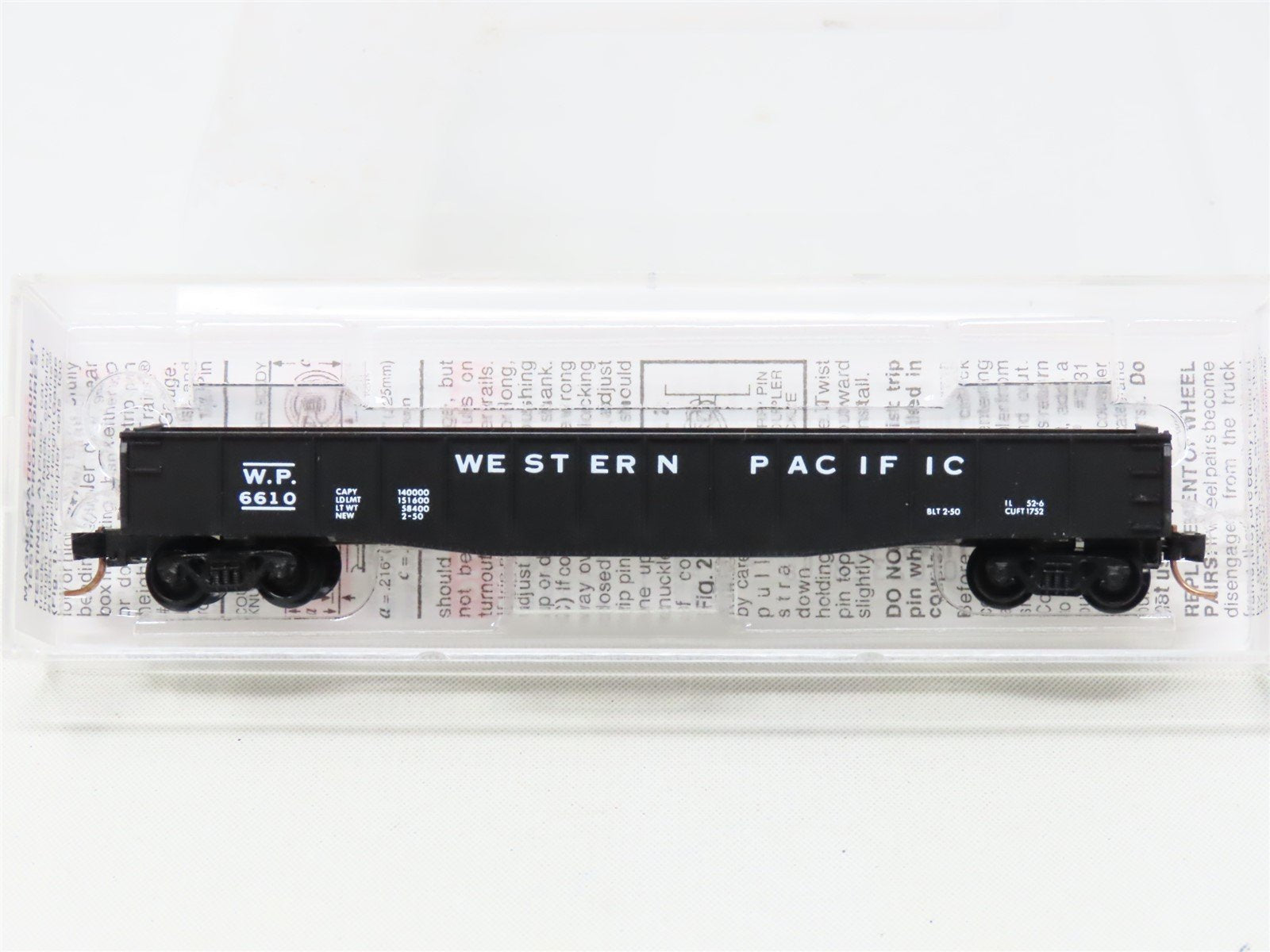 N Scale Micro-Trains MTL 46050 WP Western Pacific 50' Drop Ends Gondola #6610