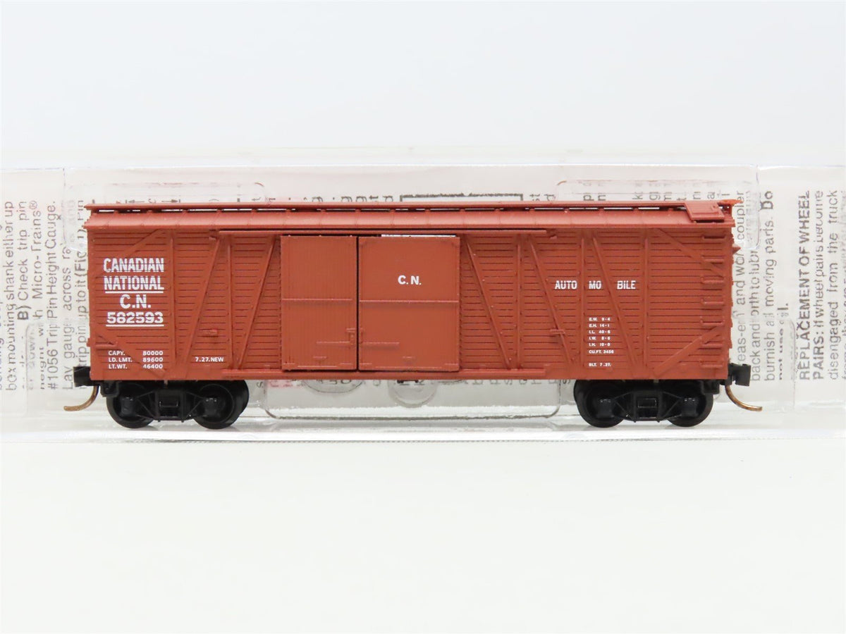 N Scale Micro-Trains MTL 40010 CN Canadian National 40&#39; Box Car #582593