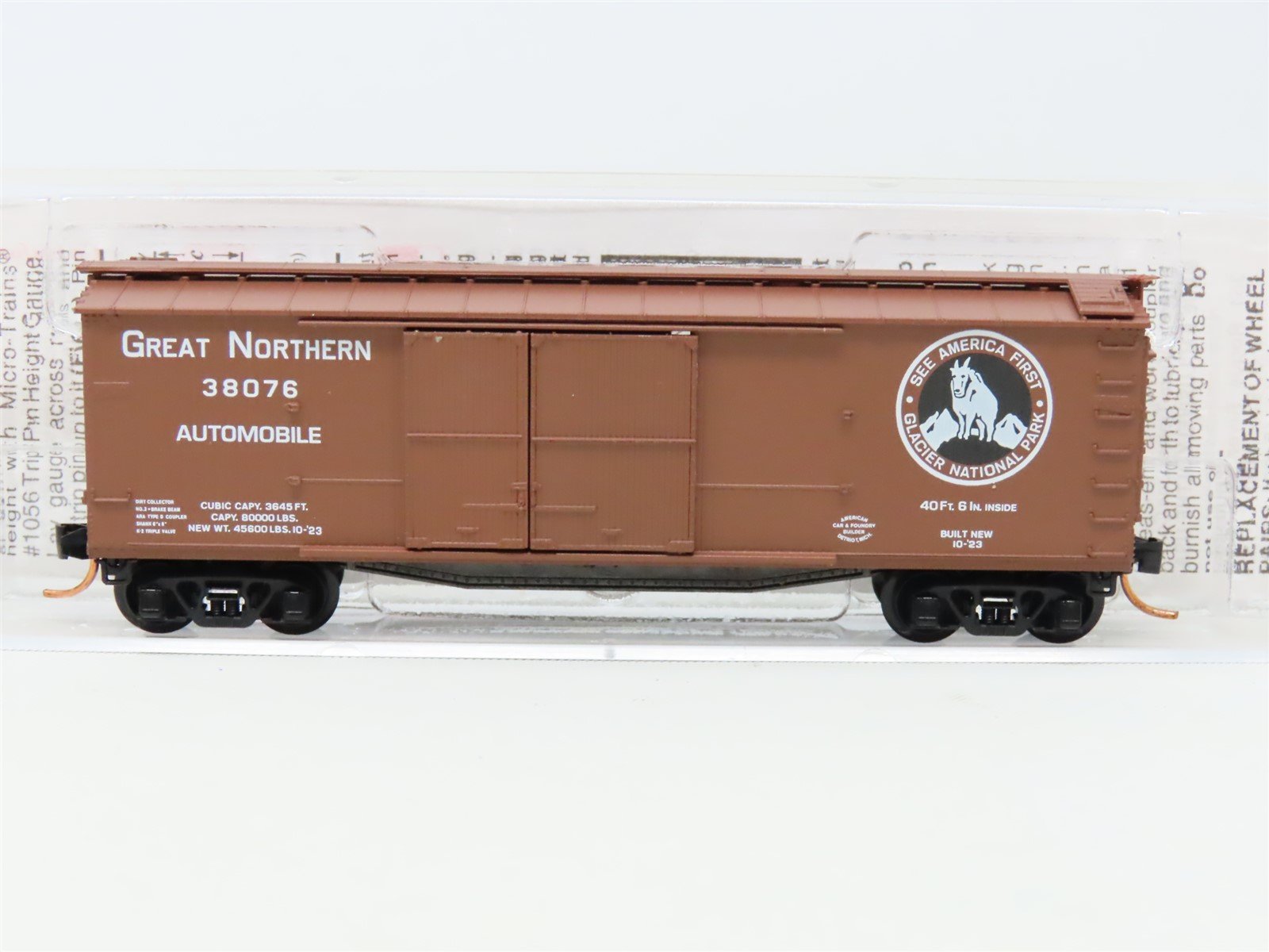 N Scale Micro-Trains MTL 41030 GN Great Northern 40' Wood Box Car #38076