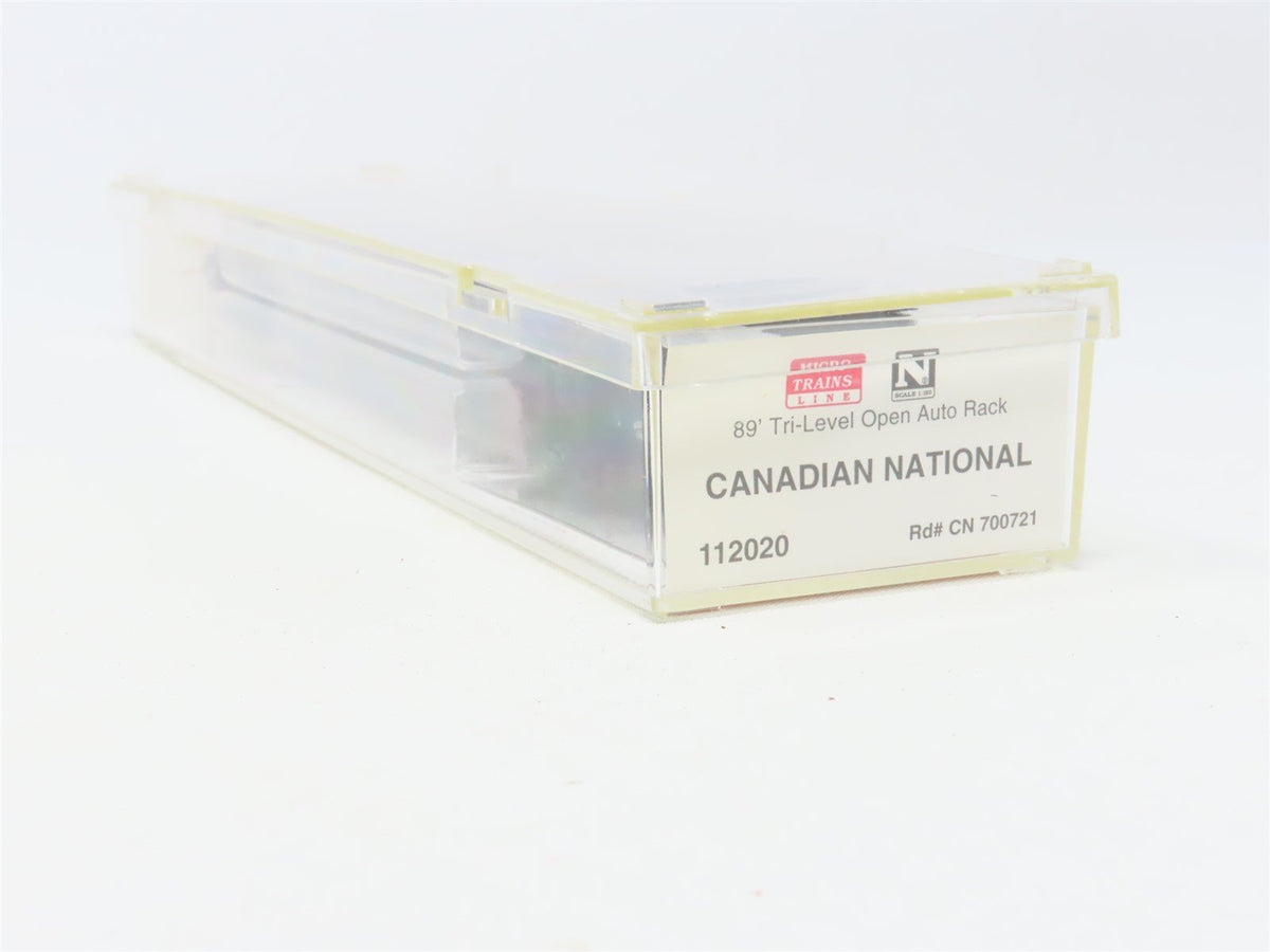 N Micro-Trains MTL 112020 CN Canadian National 89&#39; Tri-Level Auto Rack #700721