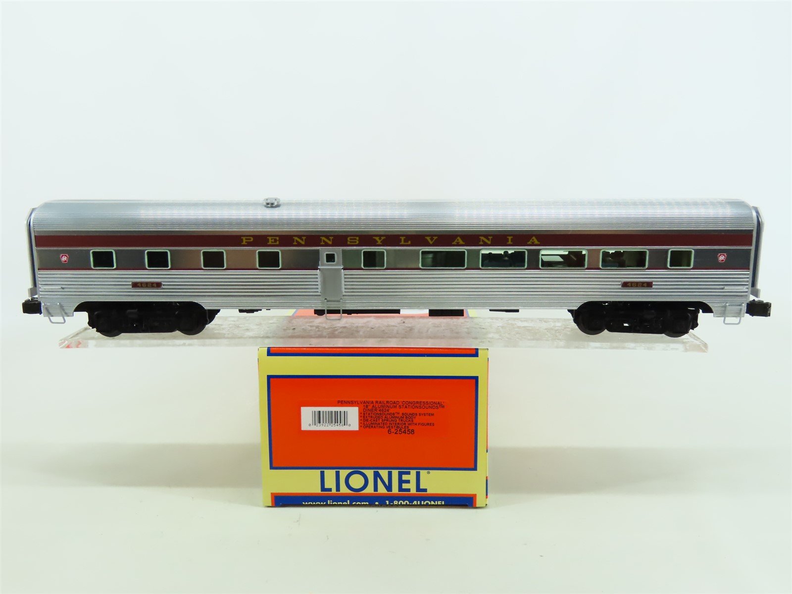 O Gauge 3-Rail Lionel 6-25458 PRR "Congressional" Diner #4624 w/StationSounds