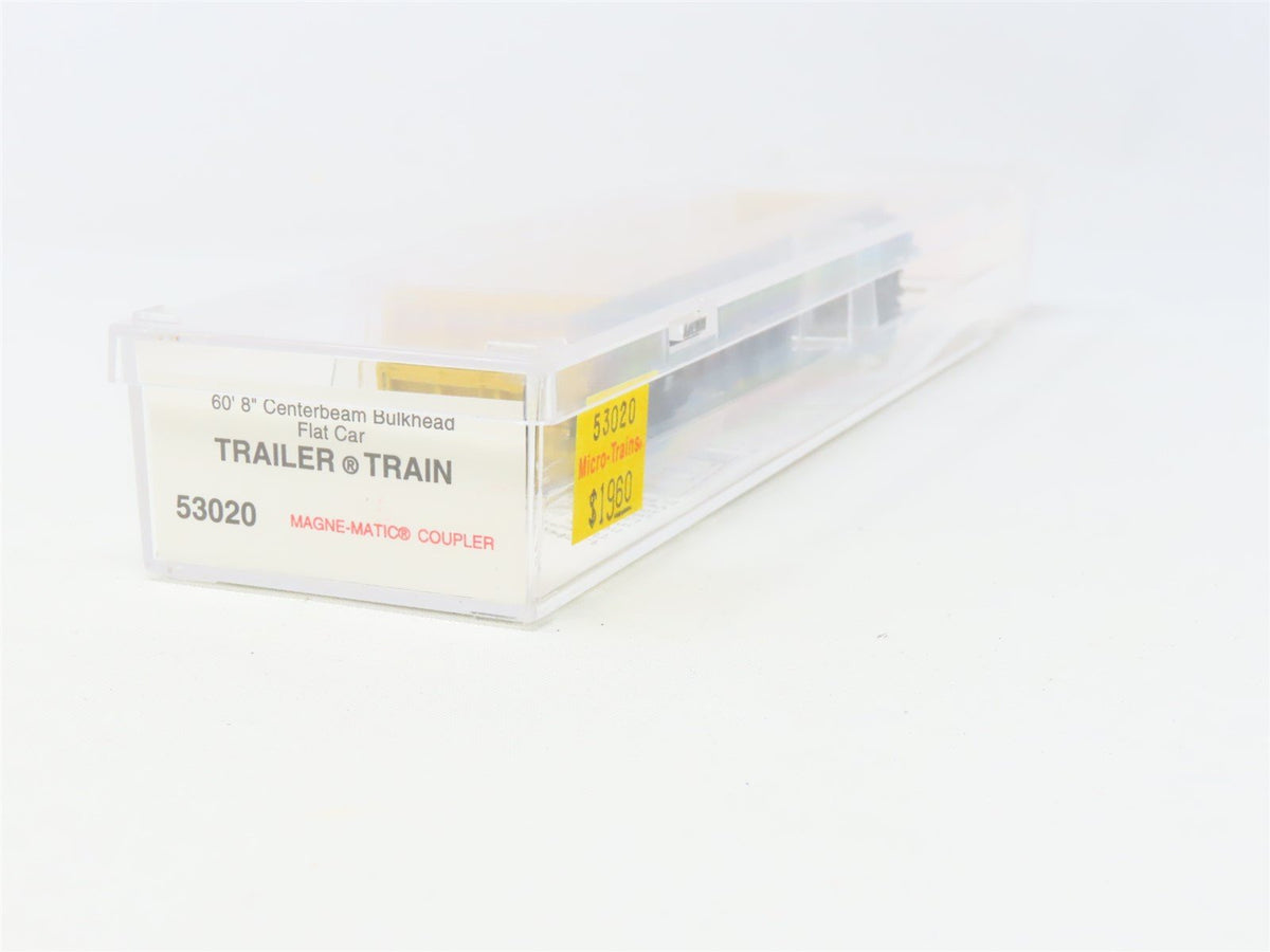 N Scale Micro-Trains MTL 53020 TTX Trailer Train 60&#39; 8&quot; Bulkhead Flat Car #86090