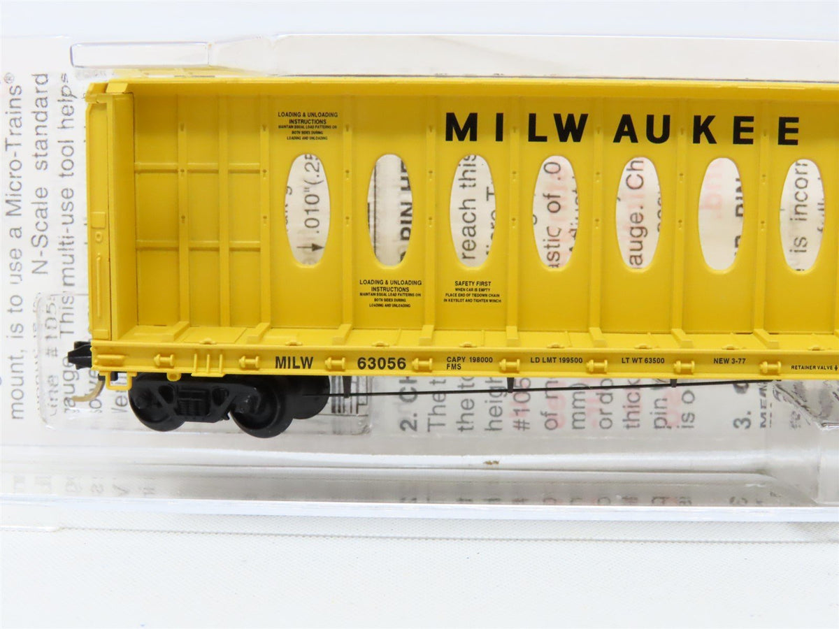 N Micro-Trains MTL 53050 MILW Milwaukee Road 60&#39; 8&quot; Thrall Flat Car #63056