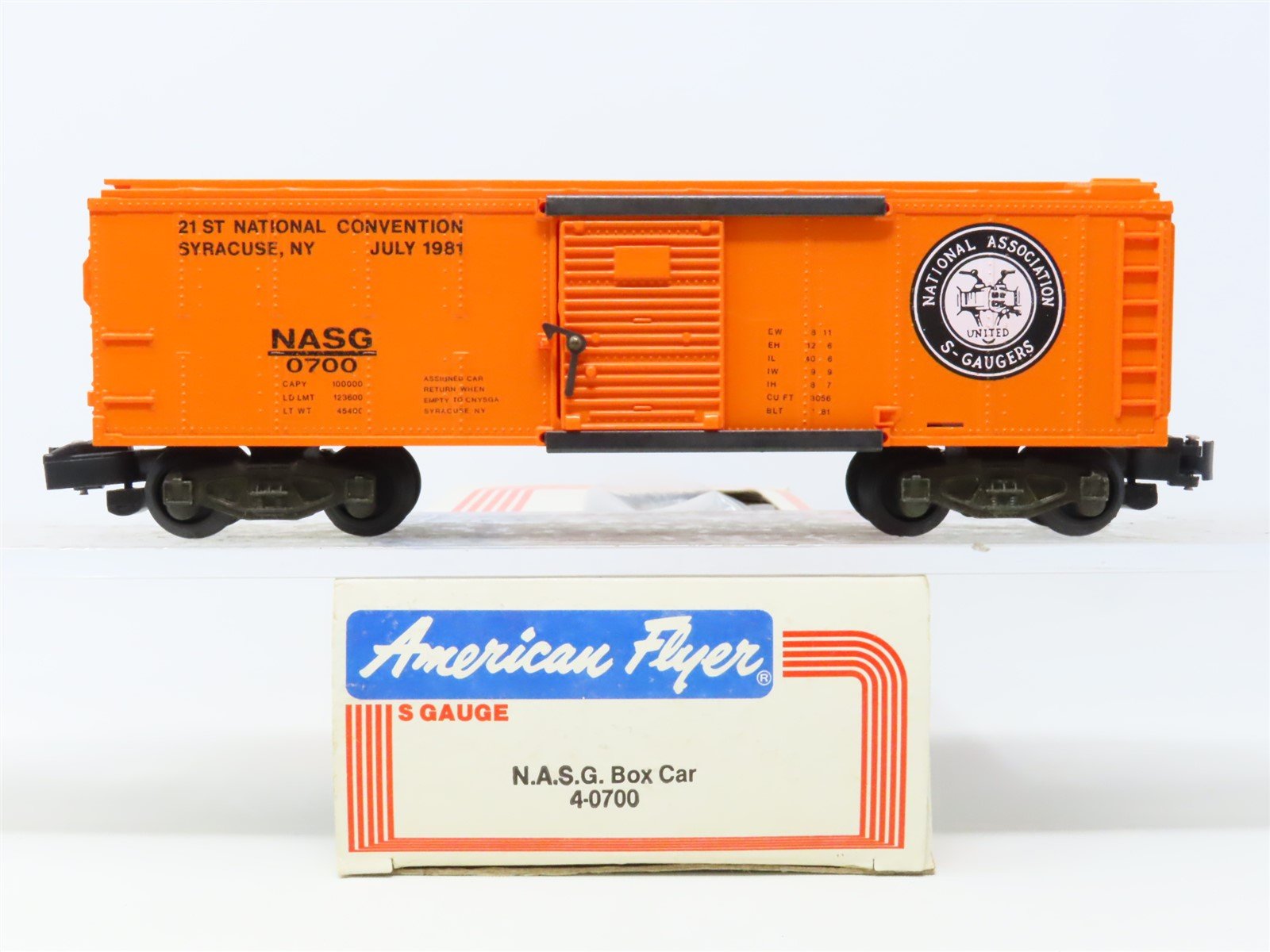 S Lionel American Flyer 4-0700 NASG National Association of S-Gaugers Box Car