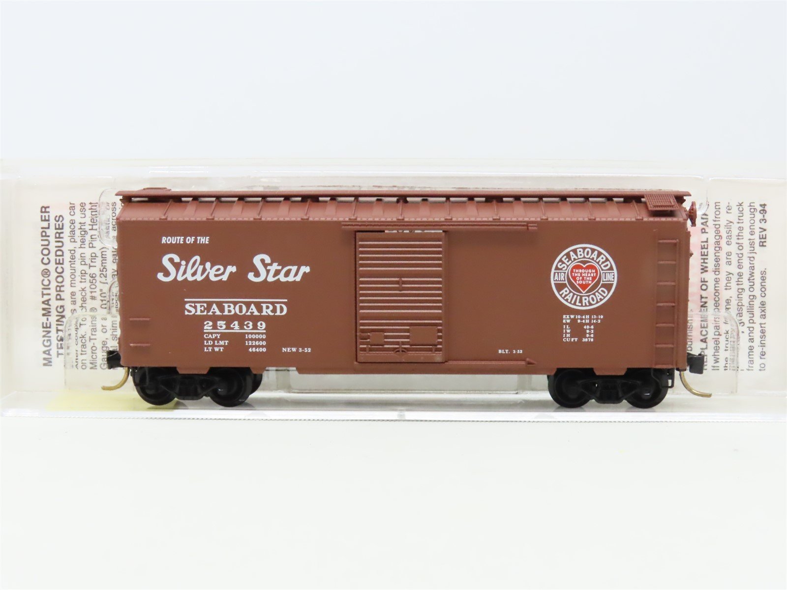 N Micro-Trains MTL 20650 SAL Seaboard Air Line "Silver Star" 40' Box Car #25439