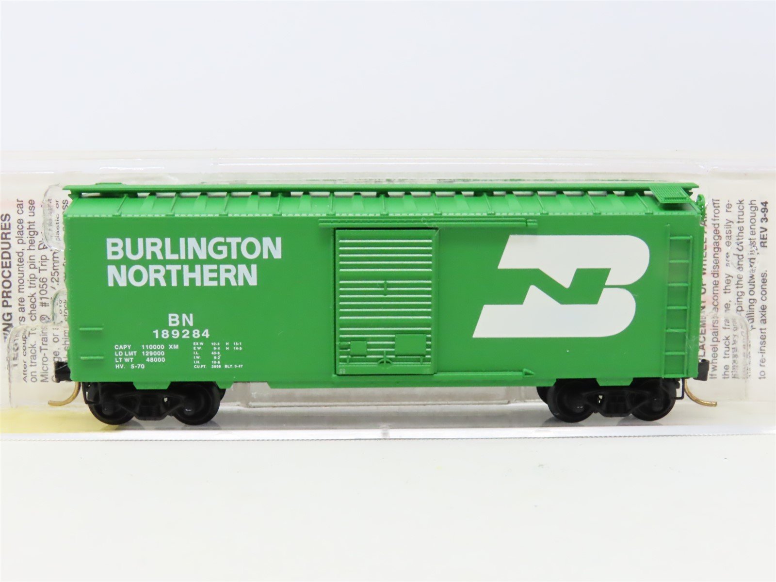 N Scale Micro-Trains MTL 20306 BN Burlington Northern 40' Box Car #189284