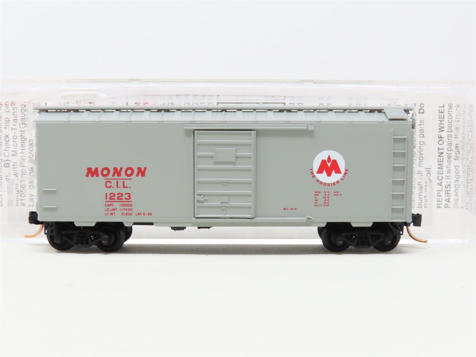 N Scale Micro-Trains MTL 20576 CIL Monon Railroad 40' Standard Box Car #1223