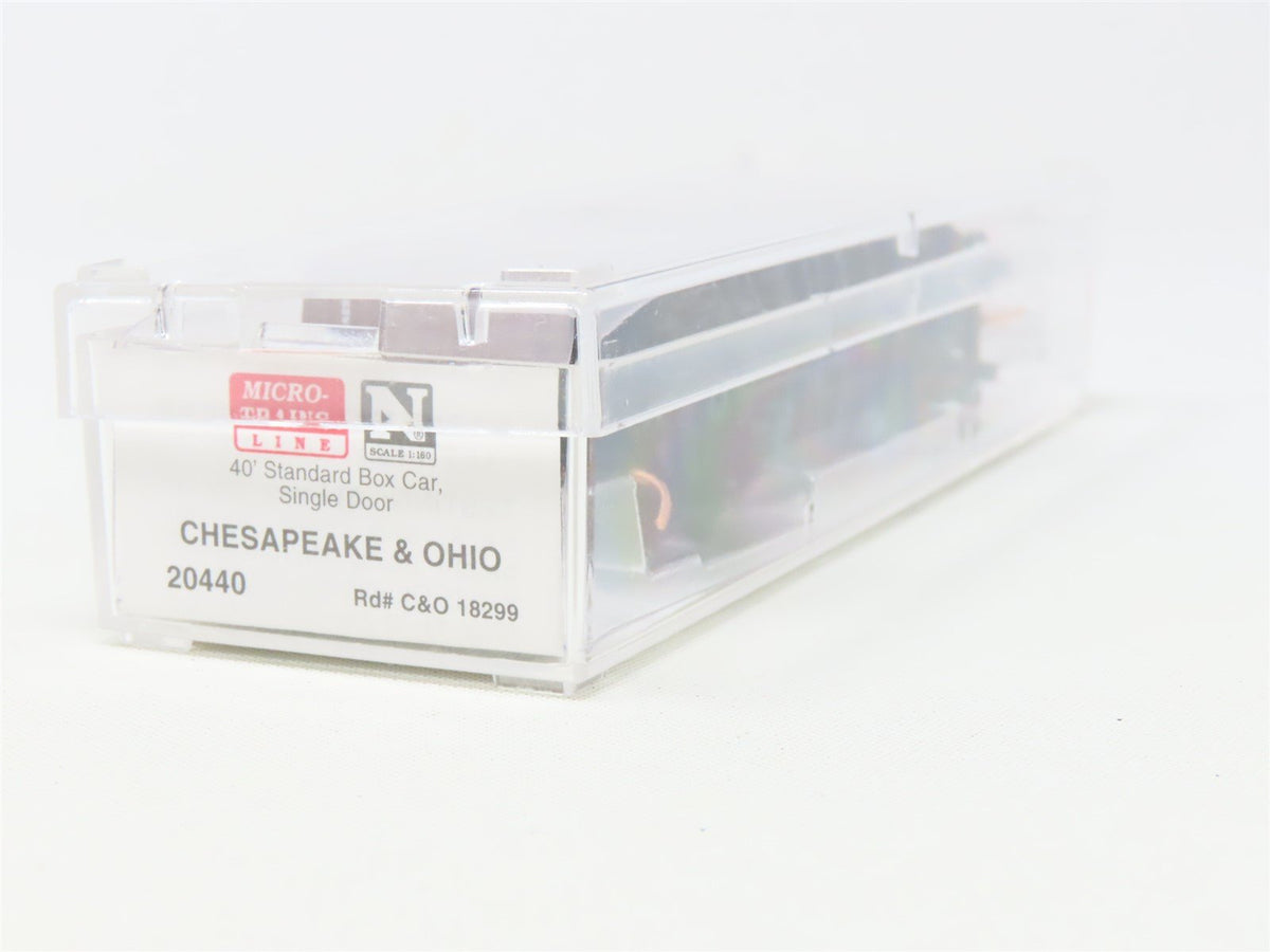 N Scale Micro-Trains MTL 20440 C&amp;O Chesapeake &amp; Ohio 40&#39; Standard Box Car #18299