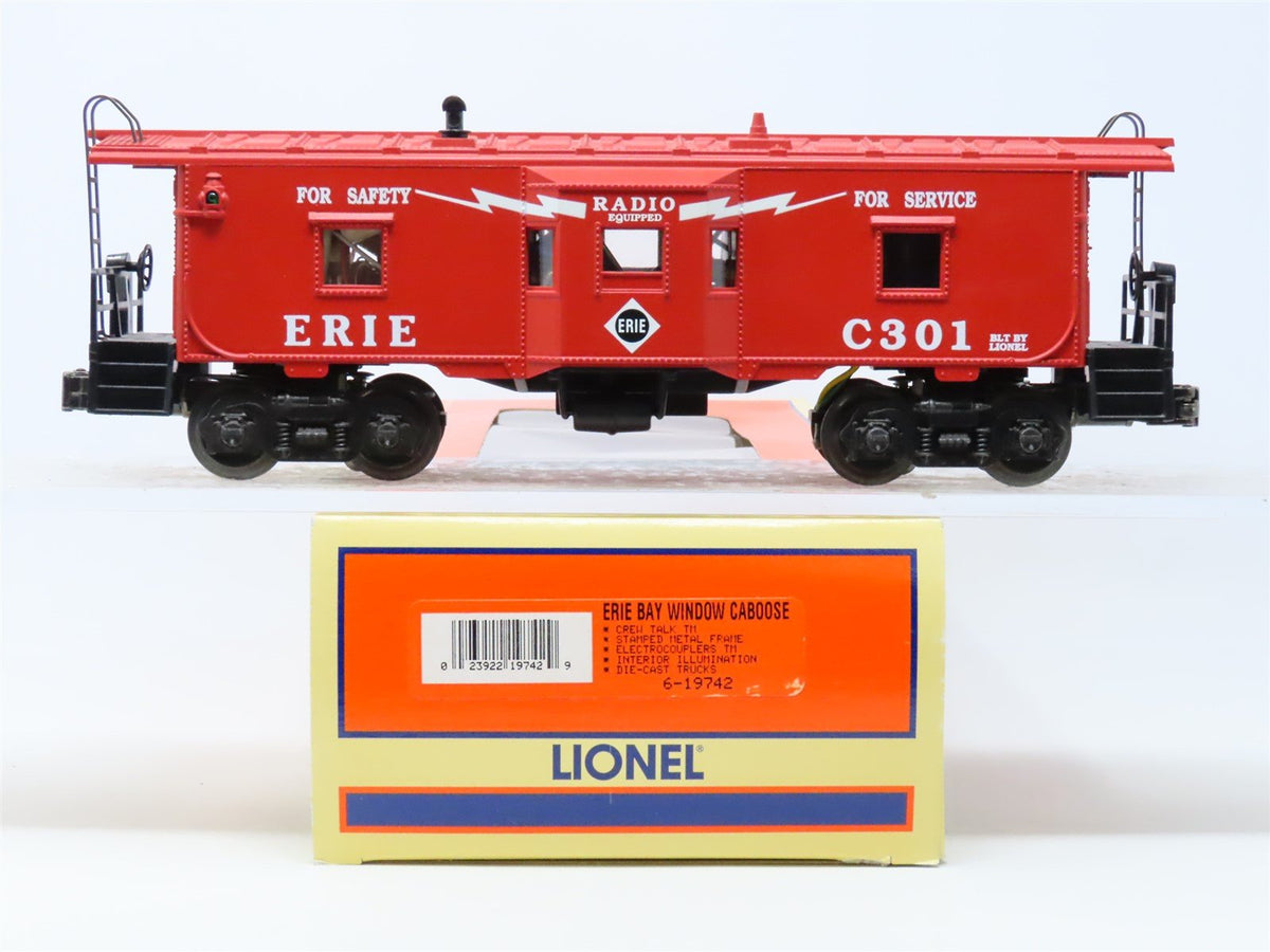 O Gauge 3-Rail Lionel #6-19742 Erie Bay Window Caboose #C301 w/ Lights &amp; Sound