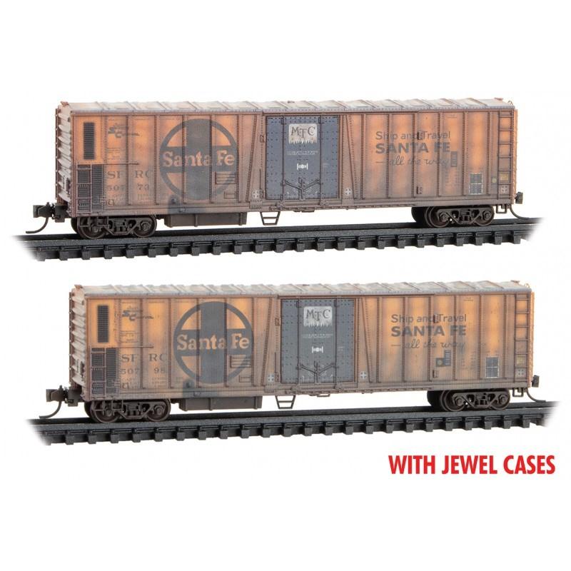 N Micro-Trains MTL 98305063 SFRC Santa Fe 51&#39; Mech Reefer 2-Pack - Weathered