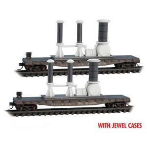 N Micro-Trains MTL 98302232 D&RGW Flat Cars w/Power Load 2-Pack - Weathered