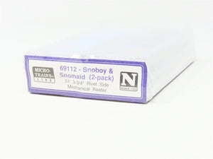 N Micro-Trains MTL #69112 Snoboy & Snomaid Mechanical Reefer 2-Pack - SEALED