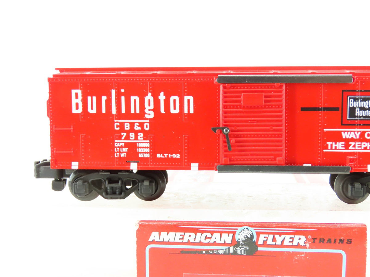 S American Flyer 6-48478 CB&amp;Q Burlington &quot;Way of the Zephyrs&quot; NASG Box Car #792