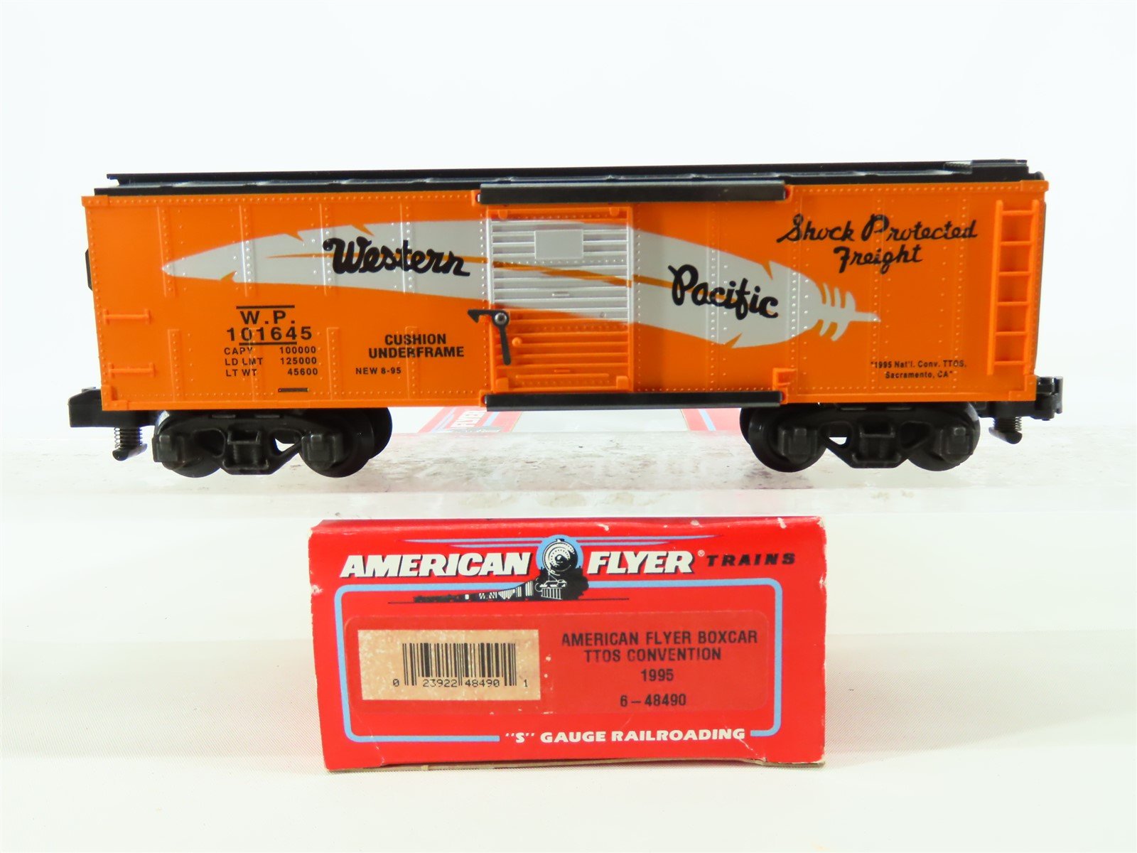 S American Flyer 6-48490 WP Western Pacific "Feather" TTOS 40' Box Car #101645
