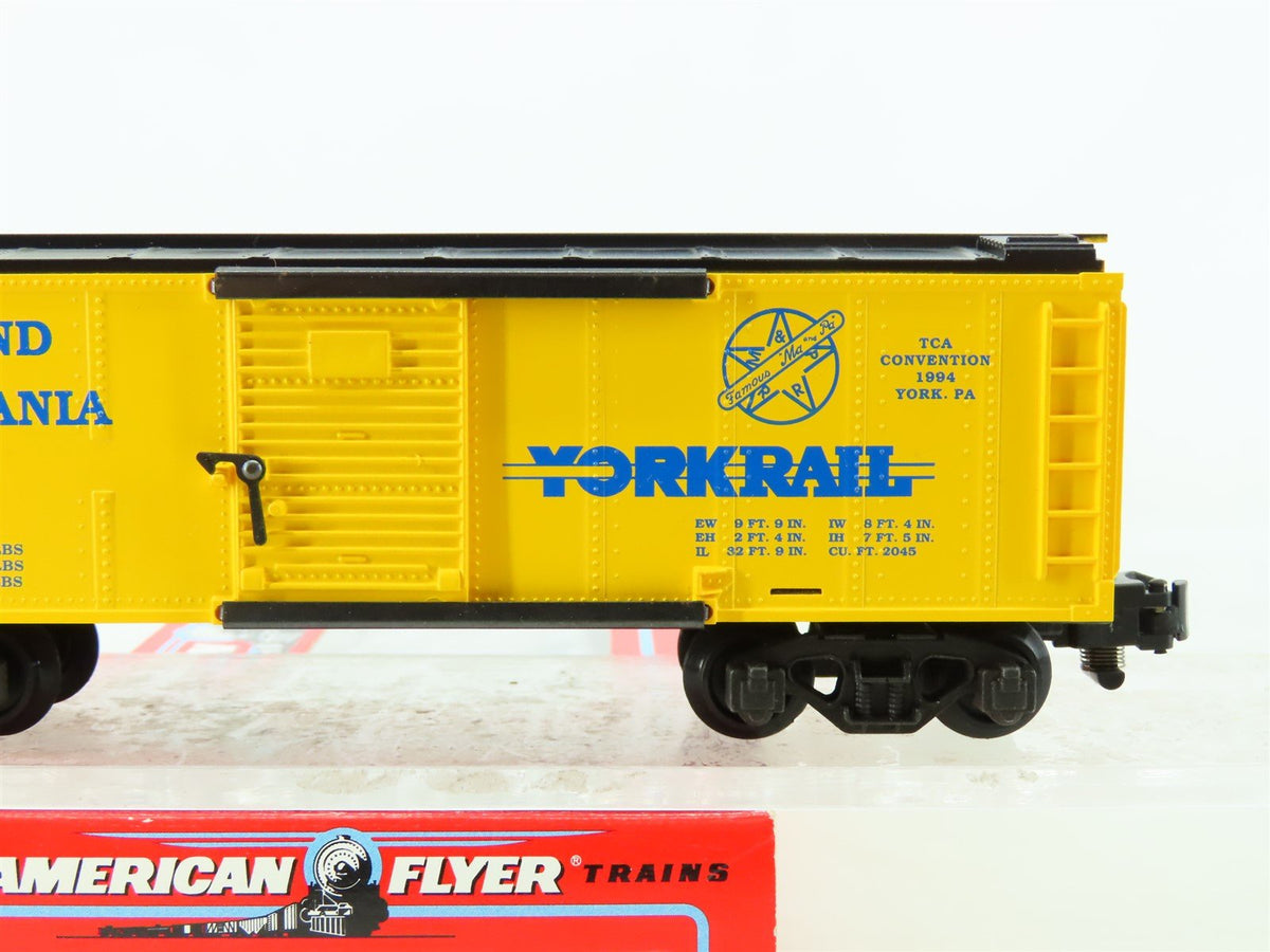 S Scale American Flyer 6-48487 MPA &quot;Ma &amp; Pa Yorkrail&quot; TCA 40&#39; Box Car #1994