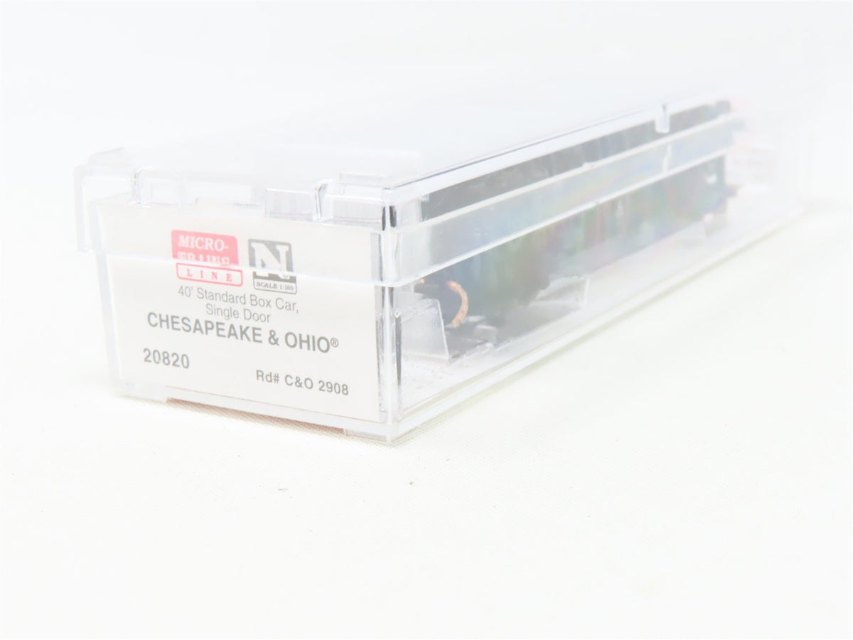 N Scale Micro-Trains MTL 20820 C&amp;O Chesapeake &amp; Ohio 40&#39; Box Car #2908