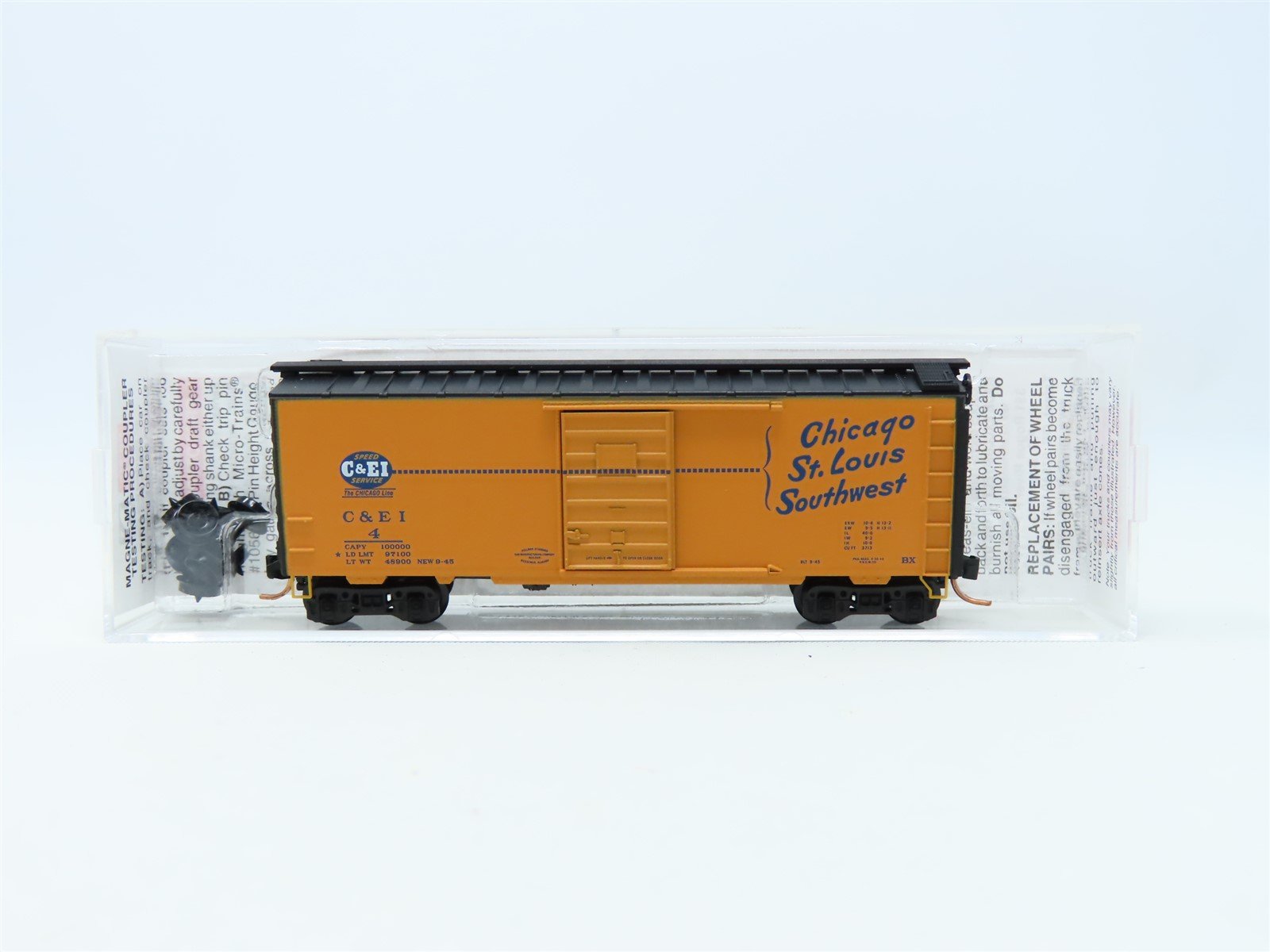 N Micro-Trains MTL #02000704 C&EI "Chicago St. Louis Southwest" 40' Box Car #4