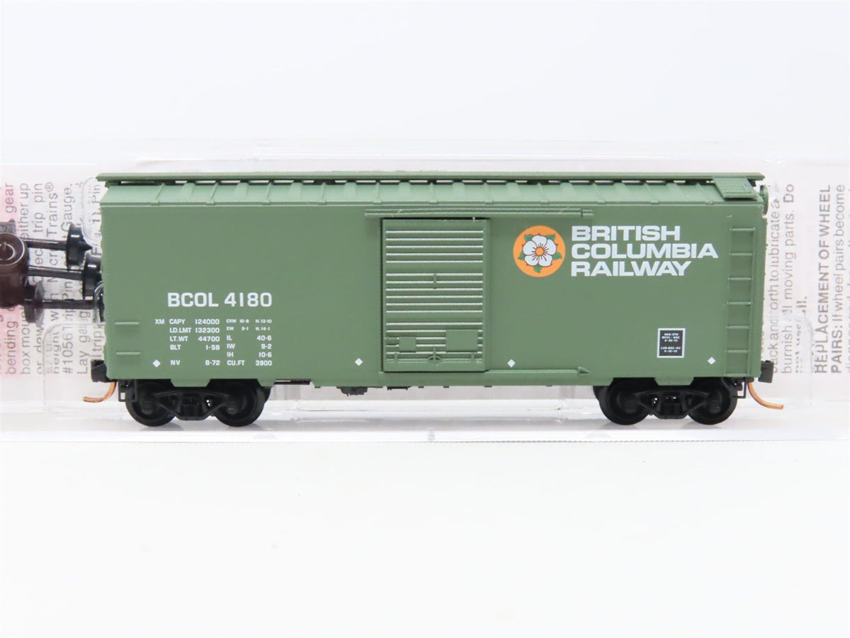 N Scale Micro-Trains MTL 20580 BCOL British Columbia Railway 40&#39; Box Car #4180
