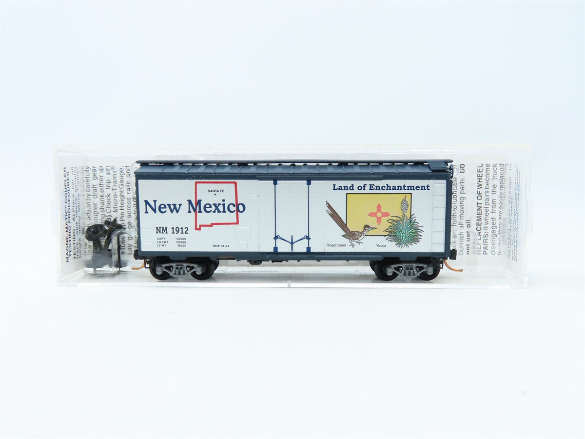 N Micro-Trains MTL 21376 NM New Mexico State Car 40&#39; Plug Door Box Car #1912