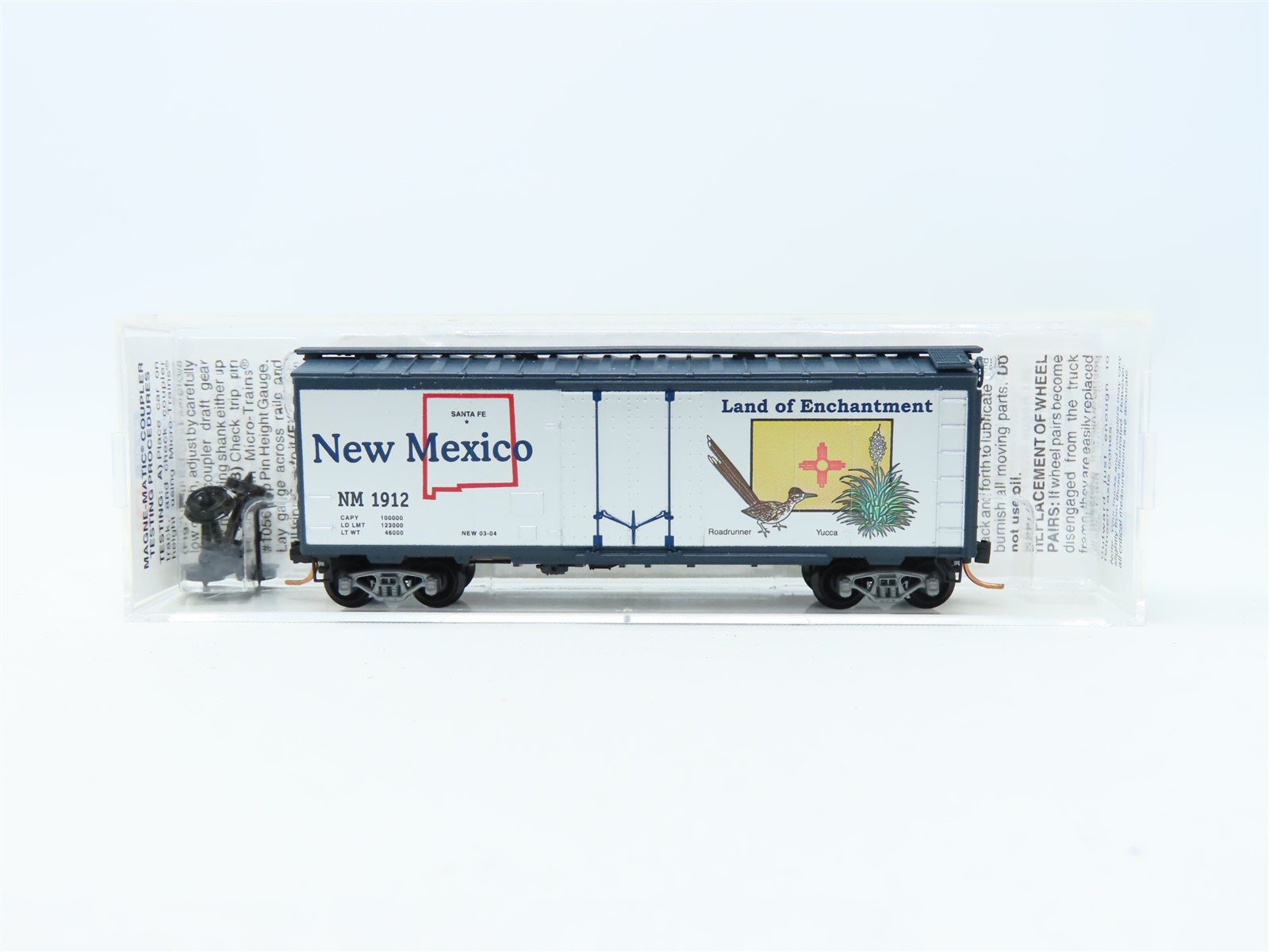 N Micro-Trains MTL 21376 NM New Mexico State Car 40' Plug Door Box Car #1912