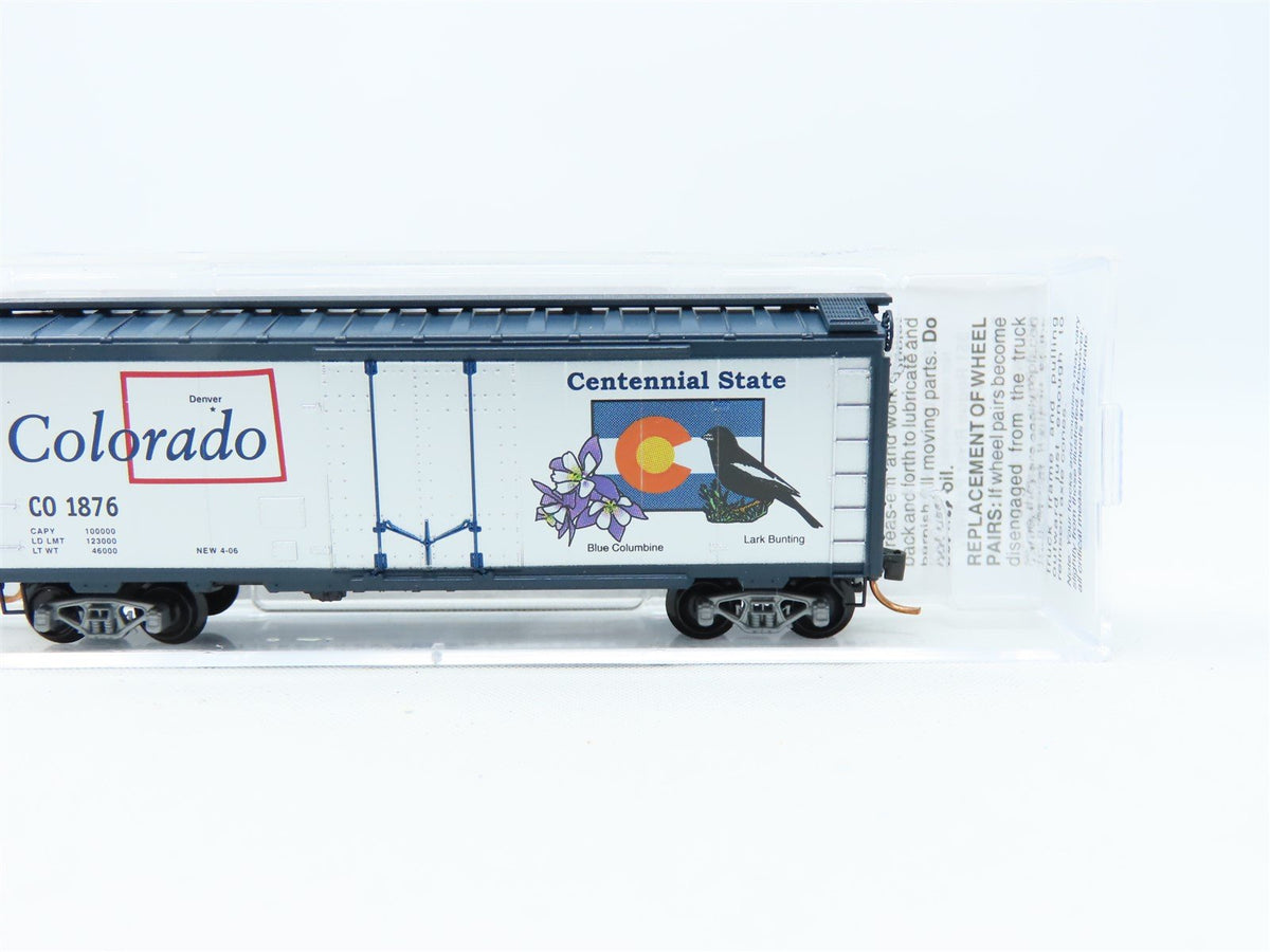 N Micro-Trains MTL 02100400 CO Colorado State Car 40&#39; Plug Door Box Car #1876