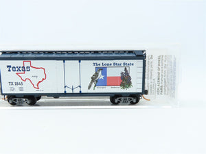 N Scale Micro-Trains MTL #21374 TX Texas State Car 40' Plug Door Box Car #1845