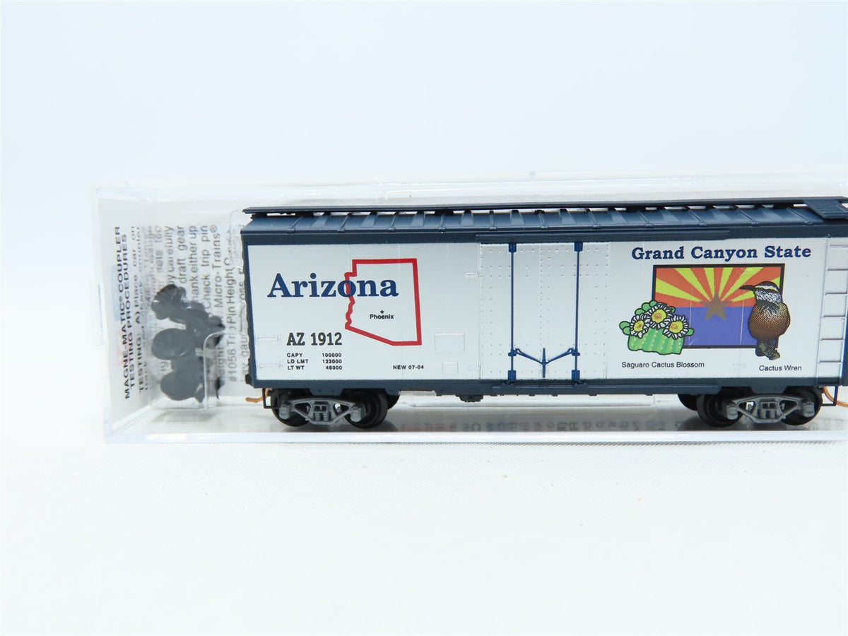 N Scale Micro-Trains MTL 21381 AZ Arizona State Car 40&#39; Plug Door Box Car #1912