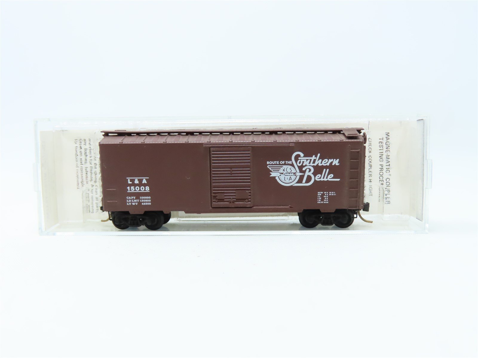 N Scale Kadee Micro-Trains MTL #20540 L&A "Southern Belle" 40' Box Car #15008