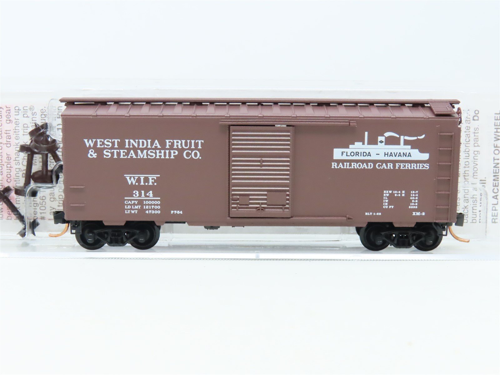 N Scale Micro-Trains MTL 20370 WIF West India Fruit 40' Single Door Box Car #314