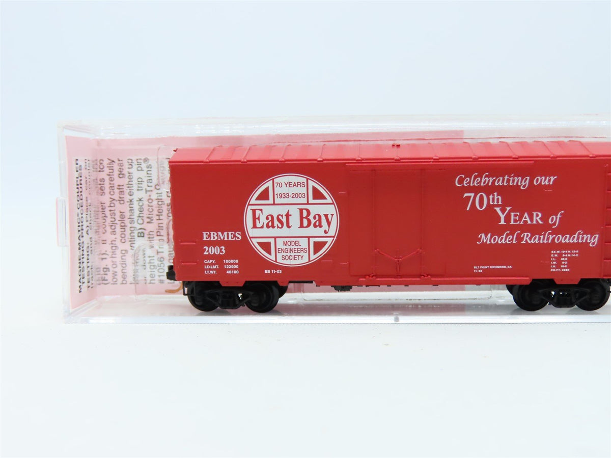 N Micro-Trains MTL NSC 04-96 EBMES East Bay 70th Anniversary 40&#39; Box Car #2003