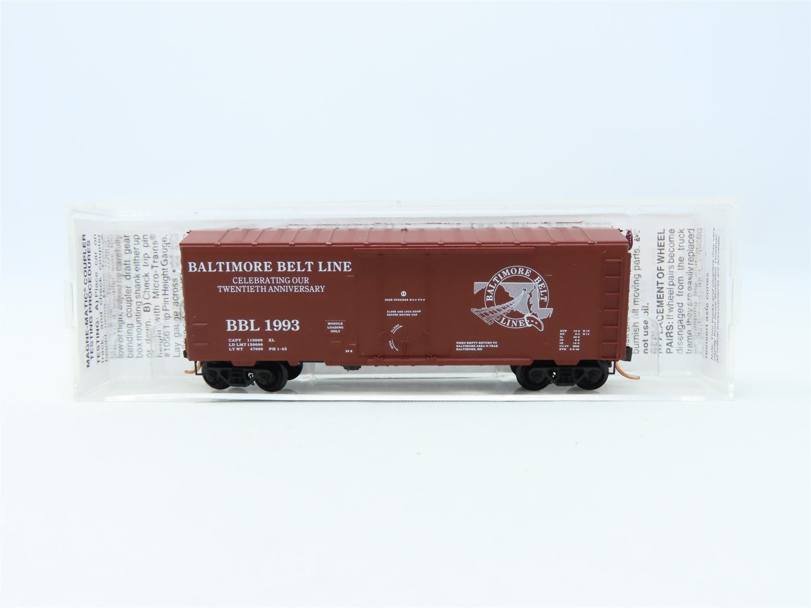 N Scale Micro-Trains MTL Special Run BBL Baltimore Belt Line Box Car #1993