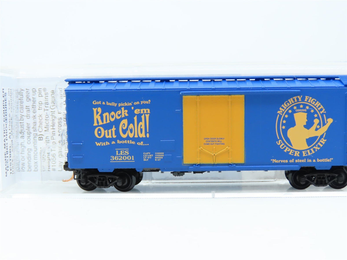 N Micro-Trains MTL NSC 02-17 LES Todd&#39;s Trains Mighty Fighty 40&#39; Box Car #362001