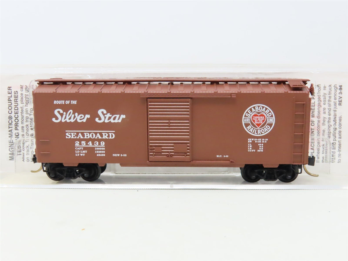 N Scale Micro-Trains MTL 20650 SAL Seaboard &quot;Silver Star&quot; 40&#39; Box Car #25439