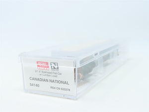 N Micro-Trains MTL #54140 CN Canadian National Bulkhead Flat Car w/ Lumber Load